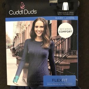 CuddlDuds long sleeve blue shirt
